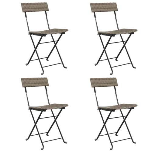 Sklopive bistro stolice 4 kom sive od poliratana i čelika Cijena