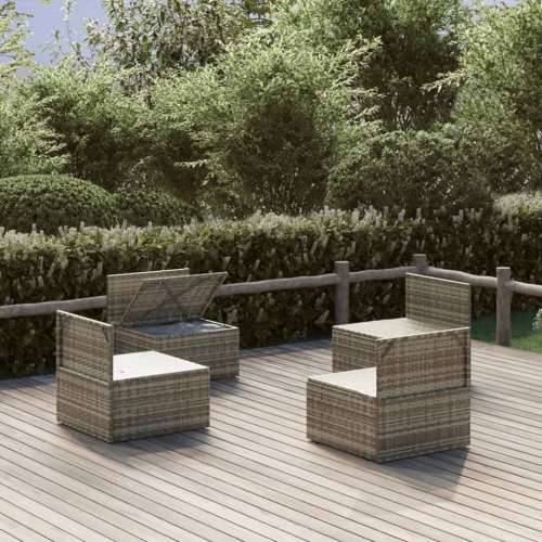 Srednje vrtne sofe 4 kom sive 57 x 57 x 56 cm od poliratana - 4 4x srednja 1 Cijena