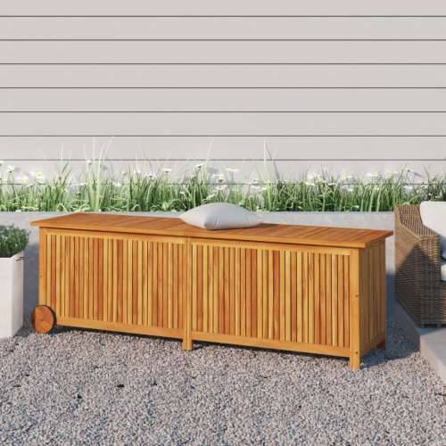 Vrtna kutija za pohranu s kotačima 150x50x58 cm od drva bagrema - 150 x 50 x 58 cm Cijena