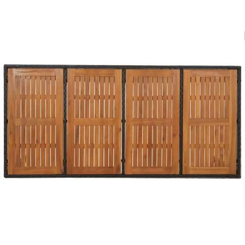 Vrtni stol s drvenom pločom crni 190 x 90 x 75 cm od poliratana - Crna 190 x 90 x 75 cm 1 Drveni vrh Cijena