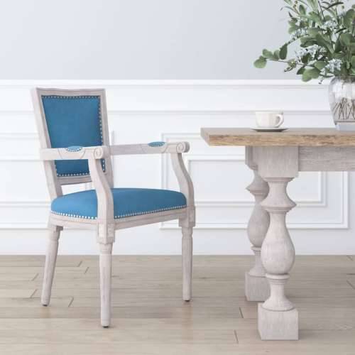 Blagovaonska stolica plava baršunasta