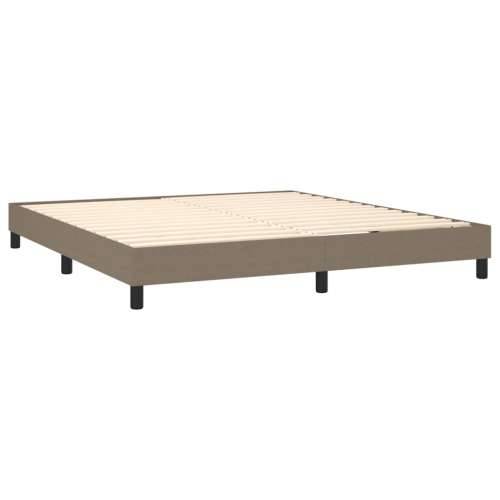 Krevet box spring s madracem LED smeđesivi 160x200 cm tkanina - Sivo-smeđa 160 x 200 cm Blok s kvadratima Cijena