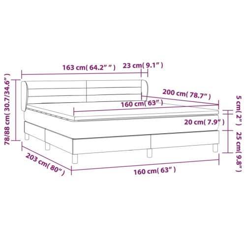 Krevet s oprugama i madracem crni 160x200 cm od tkanine - Crna 160 x 200 cm vodoravne pruge Cijena