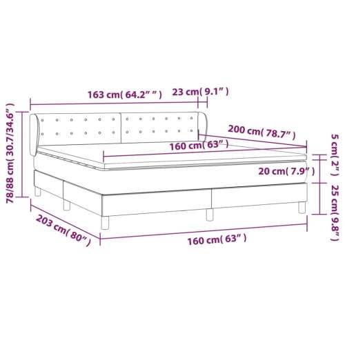 Krevet s oprugama i madracem crni 160x200 cm od tkanine - Crna 160 x 200 cm gumbi Cijena
