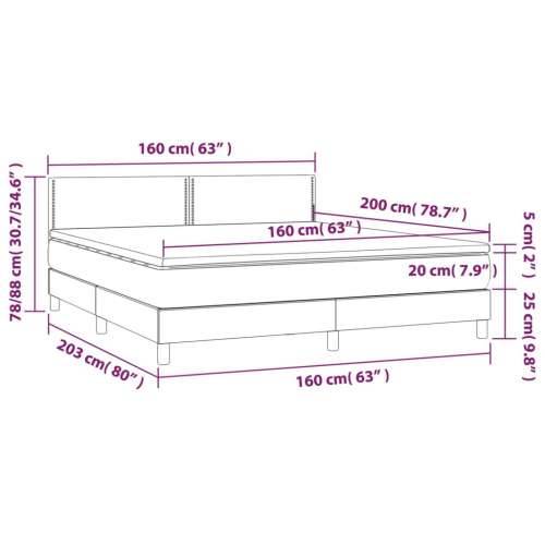 Krevet box spring s madracem svjetlosiva 160x200 cm tkanina Cijena