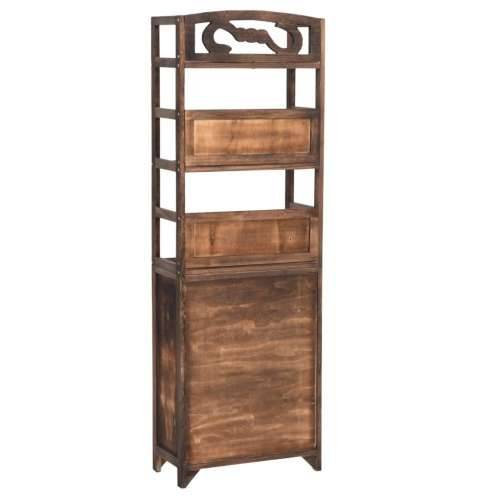 Vitrina tamnosmeđa 46 x 24 x 140 cm od masivnog drva paulovnije - Tamno smeđa 1 Cijena