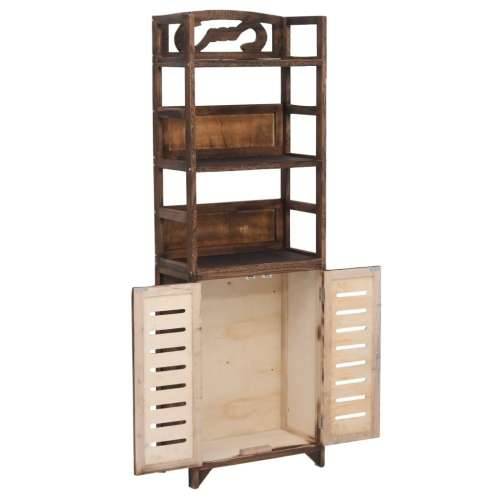 Vitrina tamnosmeđa 46 x 24 x 140 cm od masivnog drva paulovnije - Tamno smeđa 1 Cijena
