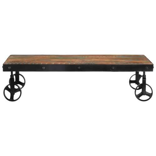 Stolić za kavu s kotačima 100x60x26 cm masivno obnovljeno drvo - 100 x 60 x 26 cm 1 masivno obnovljeno drvo Cijena