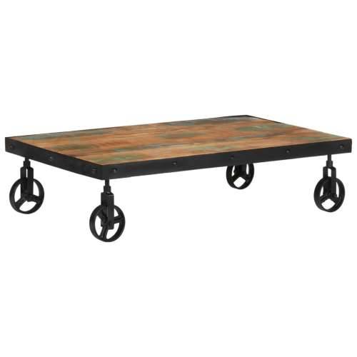 Stolić za kavu s kotačima 100x60x26 cm masivno obnovljeno drvo - 100 x 60 x 26 cm 1 masivno obnovljeno drvo Cijena