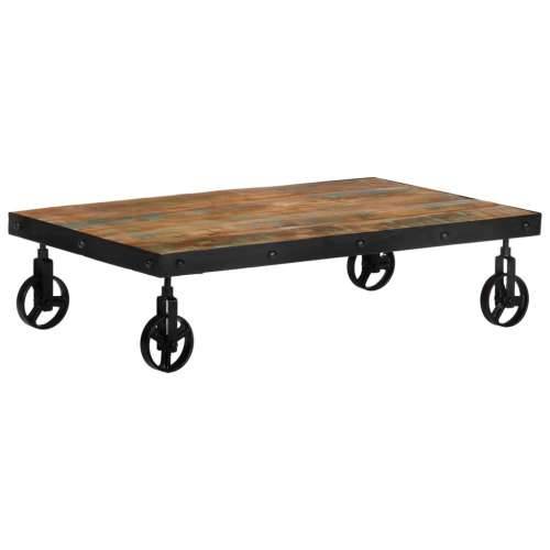Stolić za kavu s kotačima 100x60x26 cm masivno obnovljeno drvo - 100 x 60 x 26 cm 1 masivno obnovljeno drvo Cijena