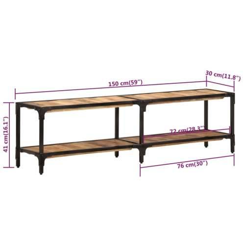 TV ormarić 150 x 30 x 41 cm od masivnog drva manga - 1 41 cm 150 cm masivno drvo manga Cijena