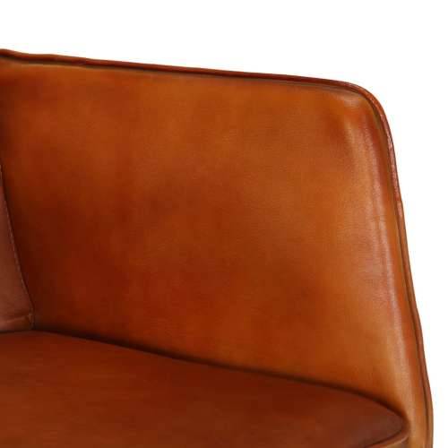 Stolica za ljuljanje od prave kože žućkastosmeđa Cijena