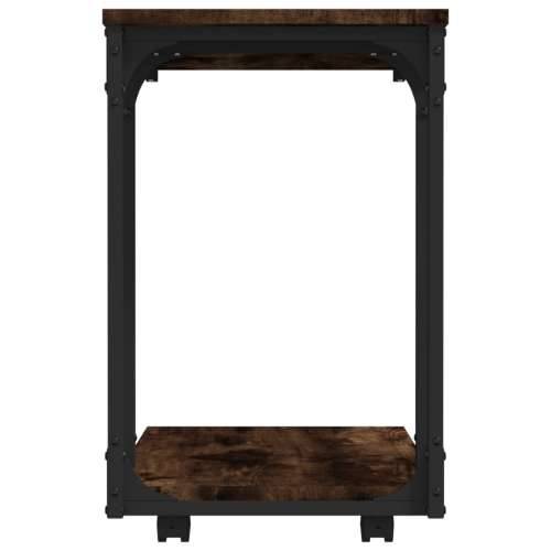 Bočni stolić s kotačima boja hrasta 50 x 35 x 55,5 cm drveni Cijena