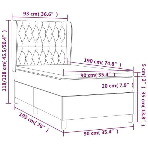 Krevet s oprugama i madracem tamnosivi 90 x 190 cm od tkanine Cijena