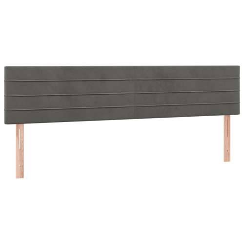 Krevet box spring s madracem LED tamnosivi 180x200 cm baršun - Tamno siva 180 x 200 cm vodoravne pruge Cijena