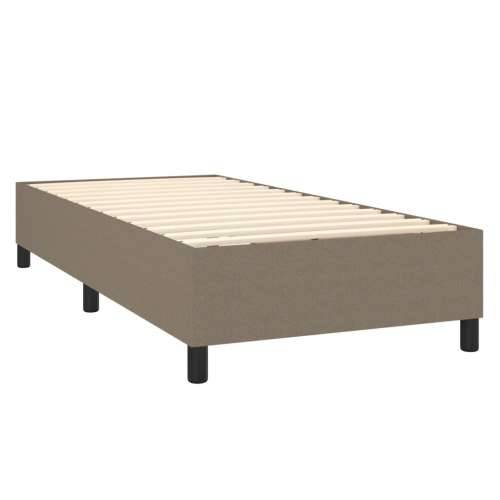 Krevet box spring s madracem LED smeđesivi 80 x 200 cm tkanina - Sivo-smeđa 80 x 200 cm gumbi Cijena