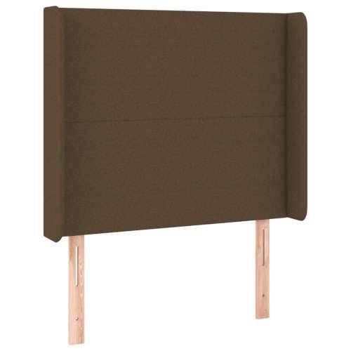 Krevet box spring s madracem LED tamnosmeđi 90x190 cm tkanina - Tamno smeđa 90 x 190 cm Gladak dizajn Cijena