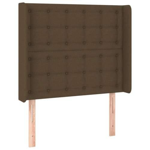 Krevet box spring s madracem LED tamnosmeđi 90x190 cm tkanina - Tamno smeđa 90 x 190 cm gumbi Cijena