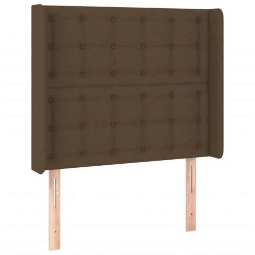 Krevet box spring s madracem LED tamnosmeđi 90x200 cm tkanina - Tamno smeđa 90 x 200 cm gumbi Cijena