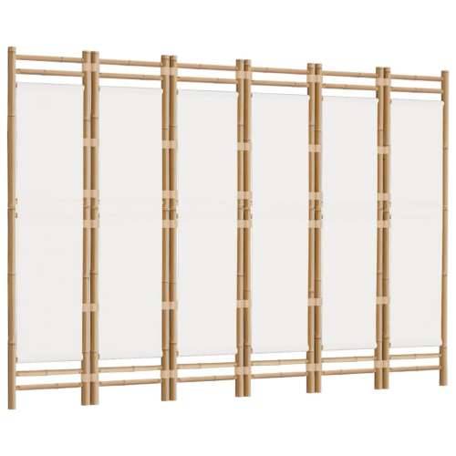 Paravan - Sklopiva sobna pregrada s 6 panela 240 cm od bambusa i platna - Krem bijela 240 x 180 cm 1 Cijena