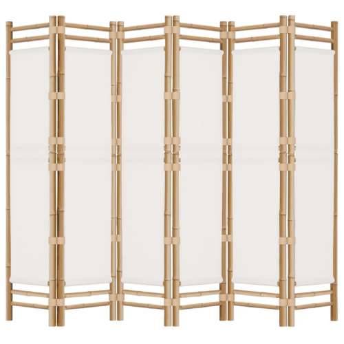Paravan - Sklopiva sobna pregrada s 6 panela 240 cm od bambusa i platna - Krem bijela 240 x 180 cm 1 Cijena