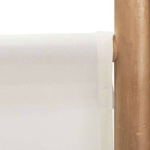 Paravan - Sklopiva sobna pregrada s 6 panela 240 cm od bambusa i platna - Krem bijela 240 x 180 cm 1 Cijena