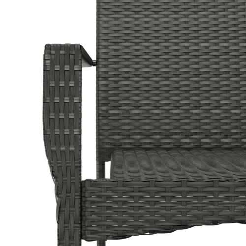 Vrtna garnitura - 3-dijelni vrtni blagovaonski set s jastucima od poliratana crni - Crna Dužina stola 80 cm 2 Cijena