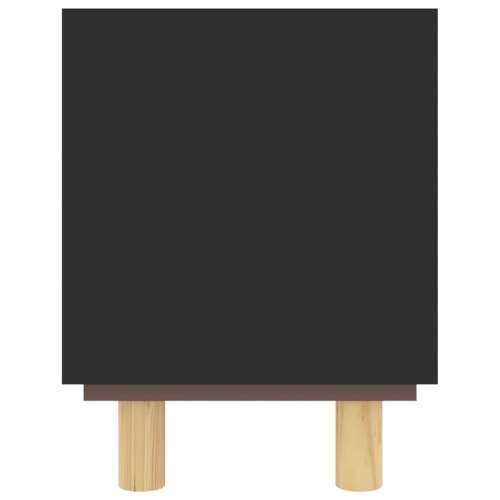 TV ormarić crni 105 x 30 x 40 cm od borovine i prirodnog ratana - Crna 1 Cijena