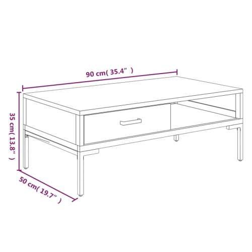 Stolić za kavu 90 x 50 x 35 cm od masivne borovine - Smeđa 1 Cijena