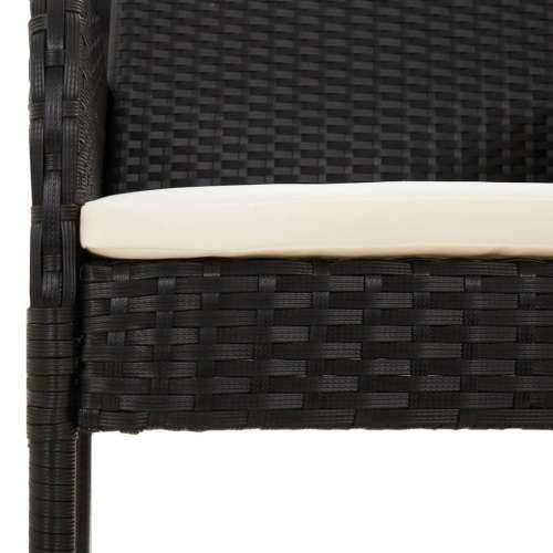 Vrtna garnitura - 5-dijelni vrtni blagovaonski set s jastucima od poliratana crni - Crna Dužina stola 90 cm 4 Cijena