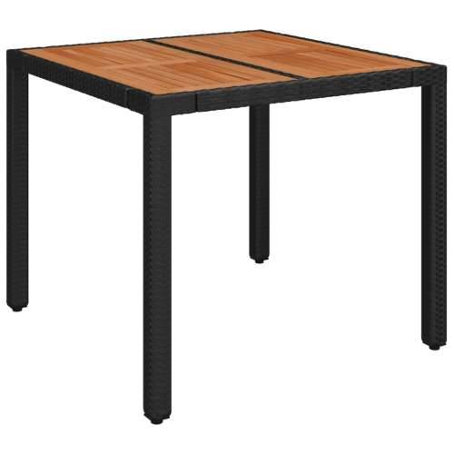 Vrtna garnitura - 5-dijelni vrtni blagovaonski set s jastucima od poliratana crni - Crna Dužina stola 90 cm 4 Cijena