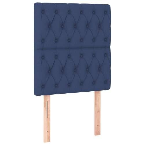 Krevet box spring s madracem LED plavi 80 x 200 cm od tkanine - Plava 80 x 200 cm Dizajn s gumbima Cijena