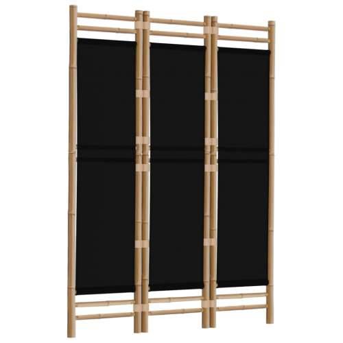 Paravan - Sklopiva sobna pregrada s 3 panela 120 cm od bambusa i platna - Crna 120 x 180 cm 1 Cijena