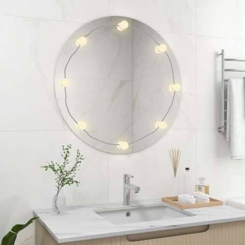 Zidno ogledalo bez okvira s LED svjetlima okruglo stakleno Cijena
