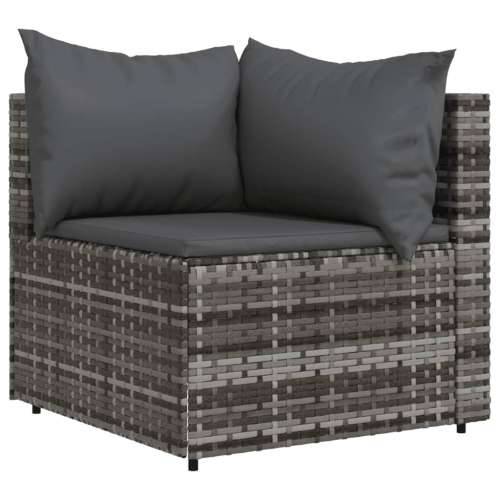 Kutna vrtna sofa od poliratana s jastucima siva Cijena