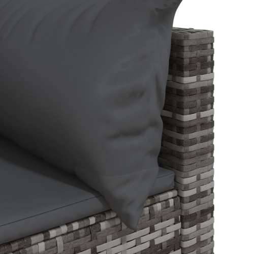 Kutna vrtna sofa od poliratana s jastucima siva Cijena