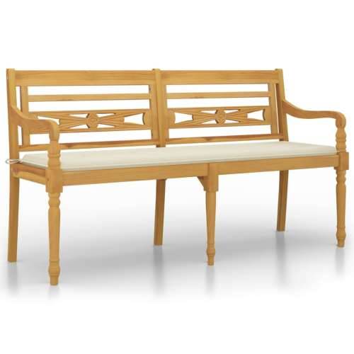 Klupa Batavia s krem jastukom 150 cm od masivne tikovine Cijena