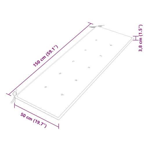 Klupa Batavia s krem jastukom 150 cm od masivne tikovine - Krema 150 cm 1 Cijena