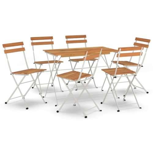 7-dijelni sklopivi bistro set masivno bagremovo drvo i čelik Cijena