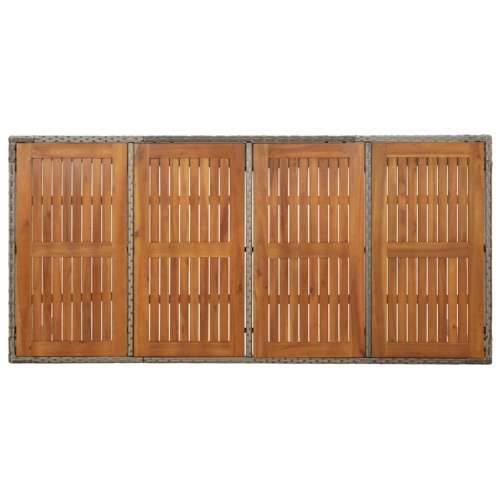 Vrtna garnitura - 7-dijelni vrtni blagovaonski set sivi od poliratana - Siva Dužina stola 190 cm 6 Cijena