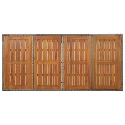 Vrtna garnitura - 7-dijelni vrtni blagovaonski set sivi od poliratana - Dužina stola 190 cm 6 x stolica + stol 1 Cijena