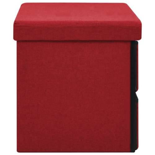 Sklopiva klupa za pohranu boja vina 76x38x38 cm umjetno platno - boja crnog vina Cijena