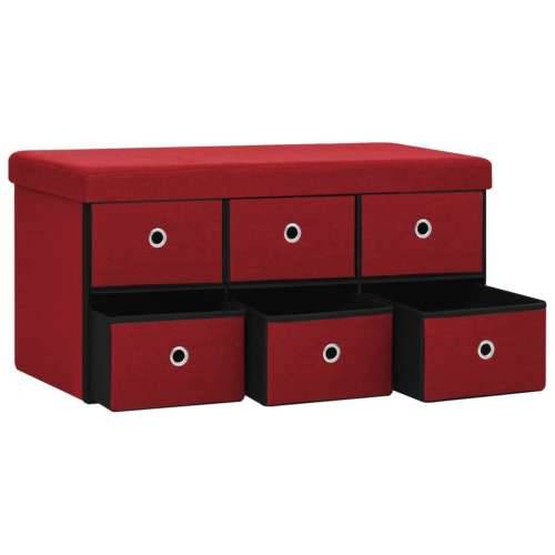 Sklopiva klupa za pohranu boja vina 76x38x38 cm umjetno platno - boja crnog vina Cijena