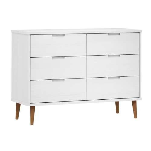 Ladičar MOLDE bijeli 113x40x80 cm od masivne borovine - Bijela 1 Cijena