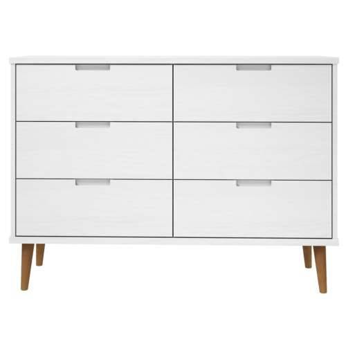 Ladičar MOLDE bijeli 113x40x80 cm od masivne borovine - Bijela 1 Cijena
