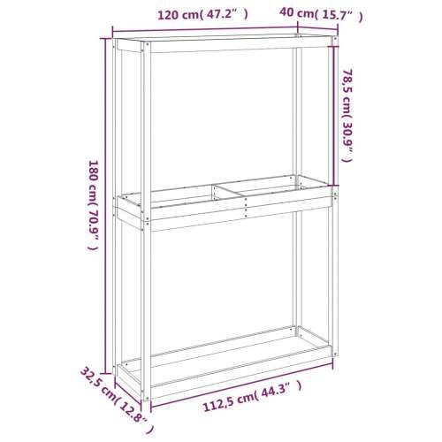 Stalak za gume crni 120x40x180 cm od masivne borovine Cijena