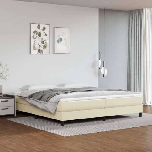 Krevet s oprugama i madracem krem 200x200 cm od umjetne kože Cijena