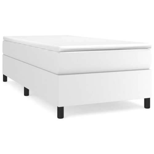Krevet s oprugama i madracem bijeli 90 x 190 cm od umjetne kože Cijena