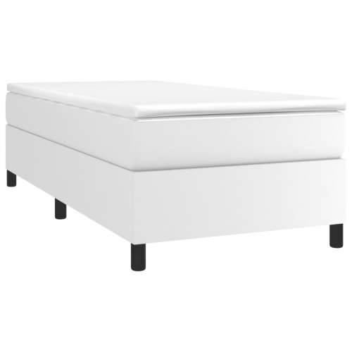 Krevet s oprugama i madracem bijeli 90 x 190 cm od umjetne kože Cijena