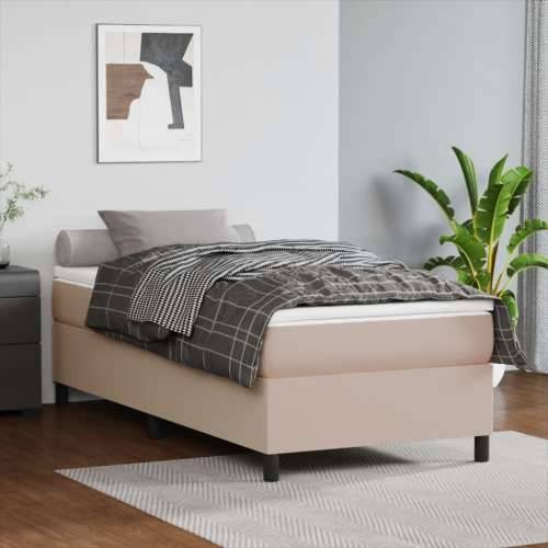 Krevet s oprugama i madrac cappuccino 90x190 cm od umjetne kože - Boja cappuccina 90 x 190 cm 35 cm Cijena